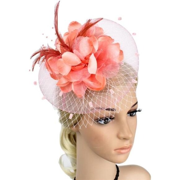 Fascinators Hat for Women Tea Party Headpiece Wedding Cocktail Flower - Picture 3 of 7